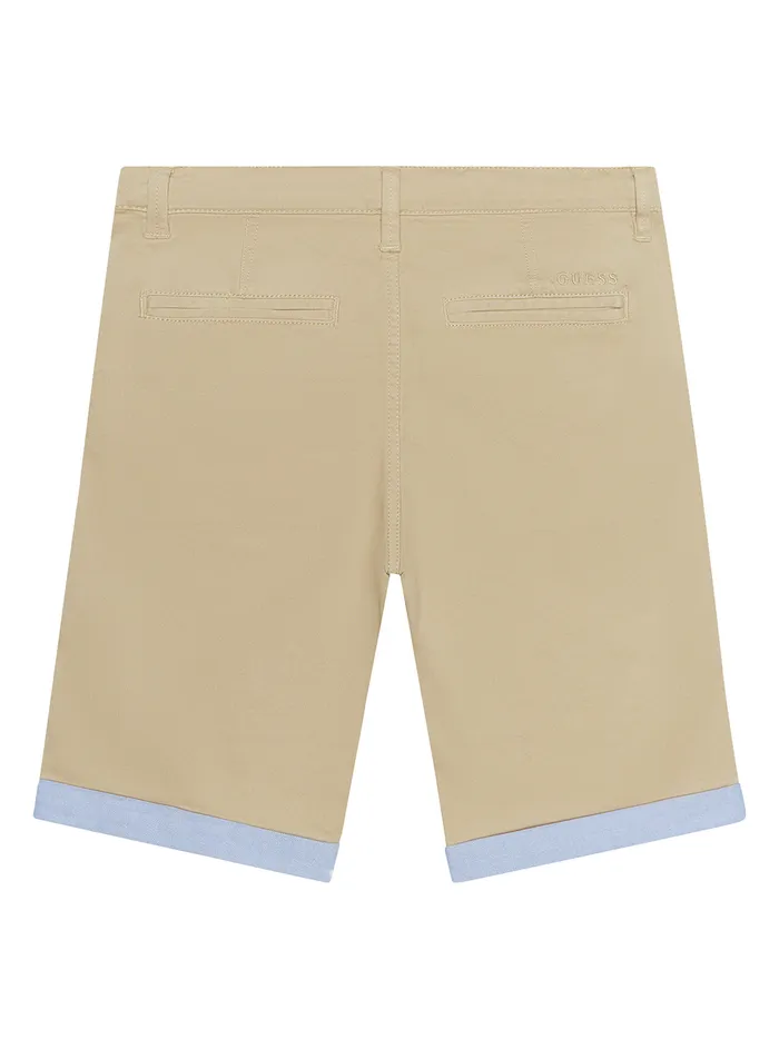 Kids Little Boy GUESS Eco Sand Sateen Chino Shorts 27