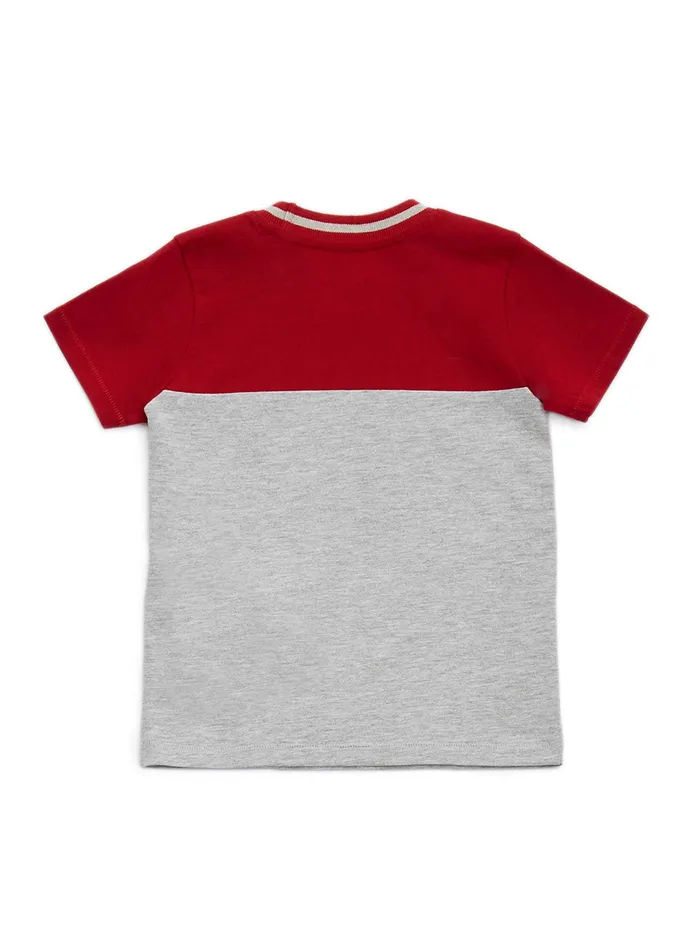 Kids Little Boy GUESS Grey Orange Combo Logo Tshirt 27