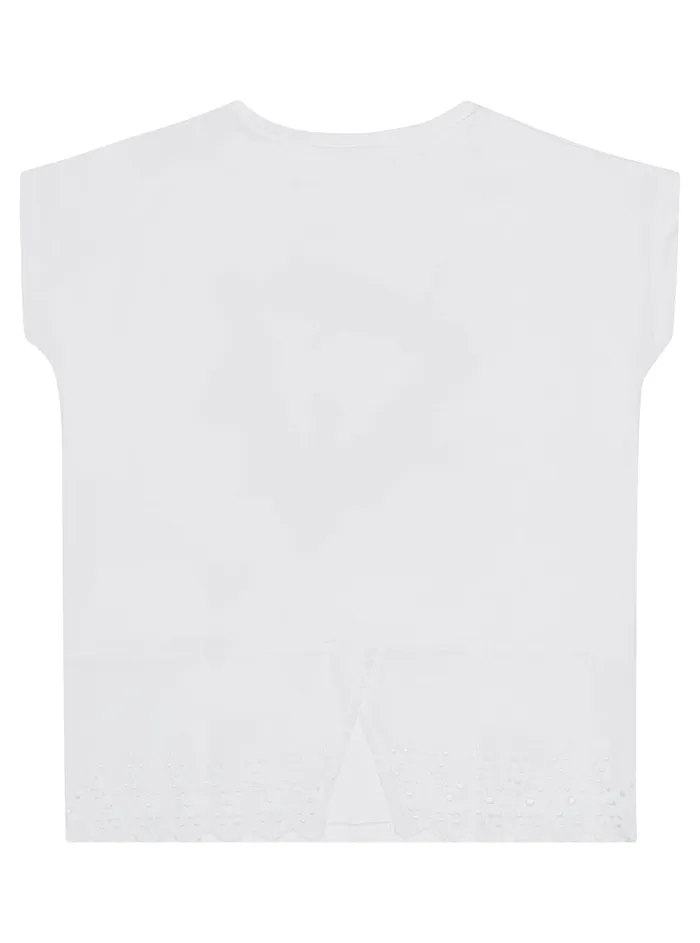 Kids Little Girl GUESS Eco White Sequin Logo Tshirt 27