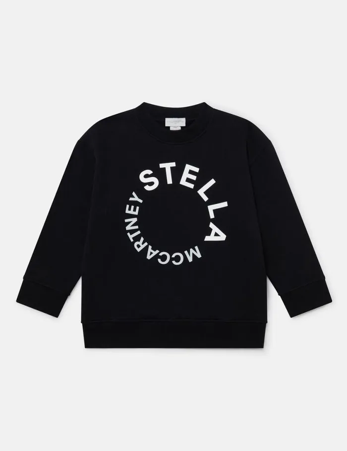 Kids Logo Graphic LongSleeve Sweatshirt Black Stella McCartney TShirts And Sweatshirt