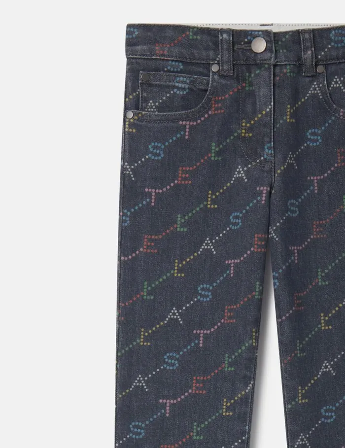 Kids Logo Pattern Denim Jeans Grey Stella McCartney Pants and Shorts Kids Logo Pattern Denim Jeans Grey Stella McCartney Pants and Shorts