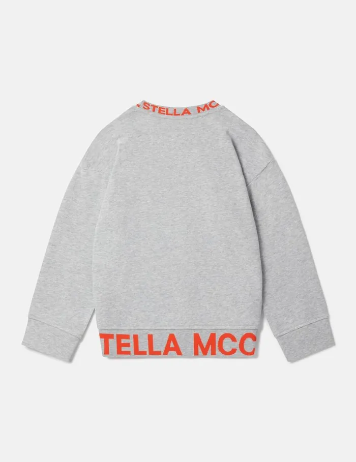 Kids Logo Tape Sweatshirt Grey Melange Stella McCartney Sweaters and Cardigans