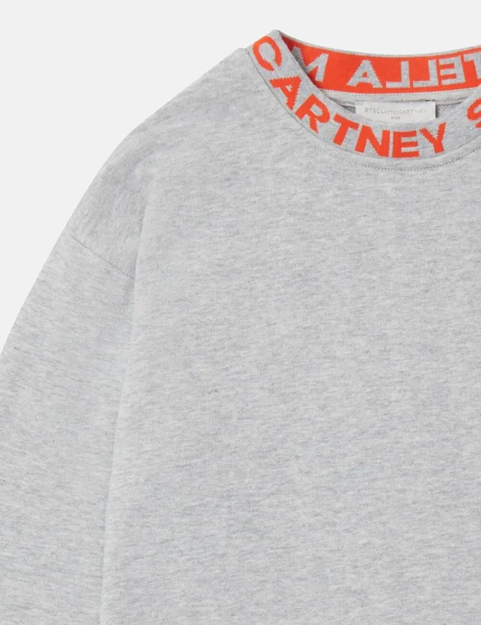 Kids Logo Tape Sweatshirt Grey Melange Stella McCartney Sweaters and Cardigans