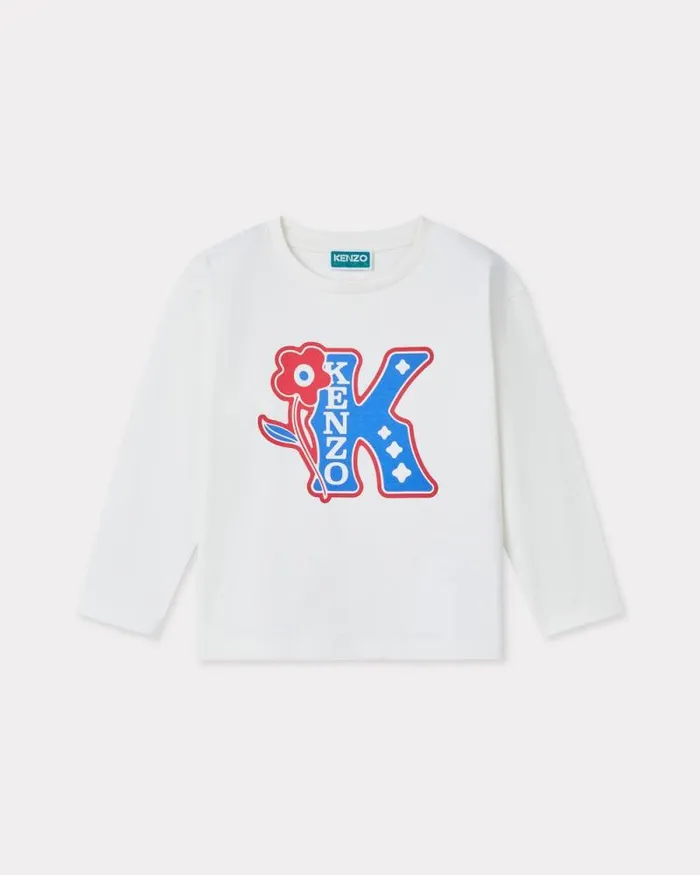 Kids Longsleeved Cotton Tshirt Blush Kenzo Tshirts And Sweatshirts