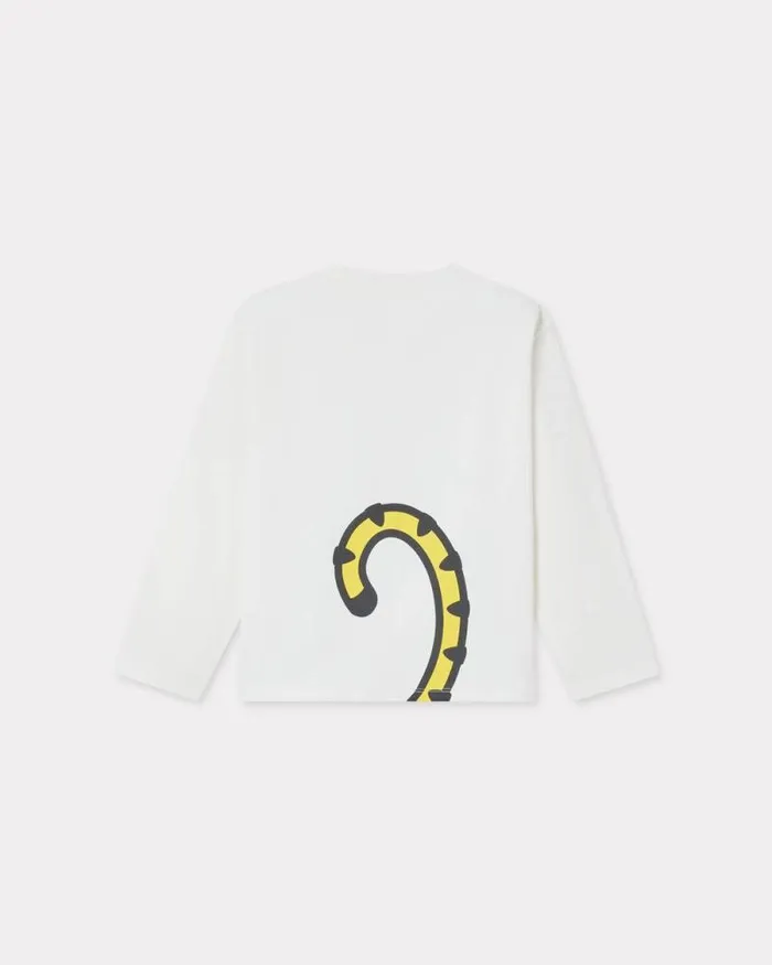 Kids Longsleeved Cotton Tshirt Off White Kenzo Tshirts And Sweatshirts