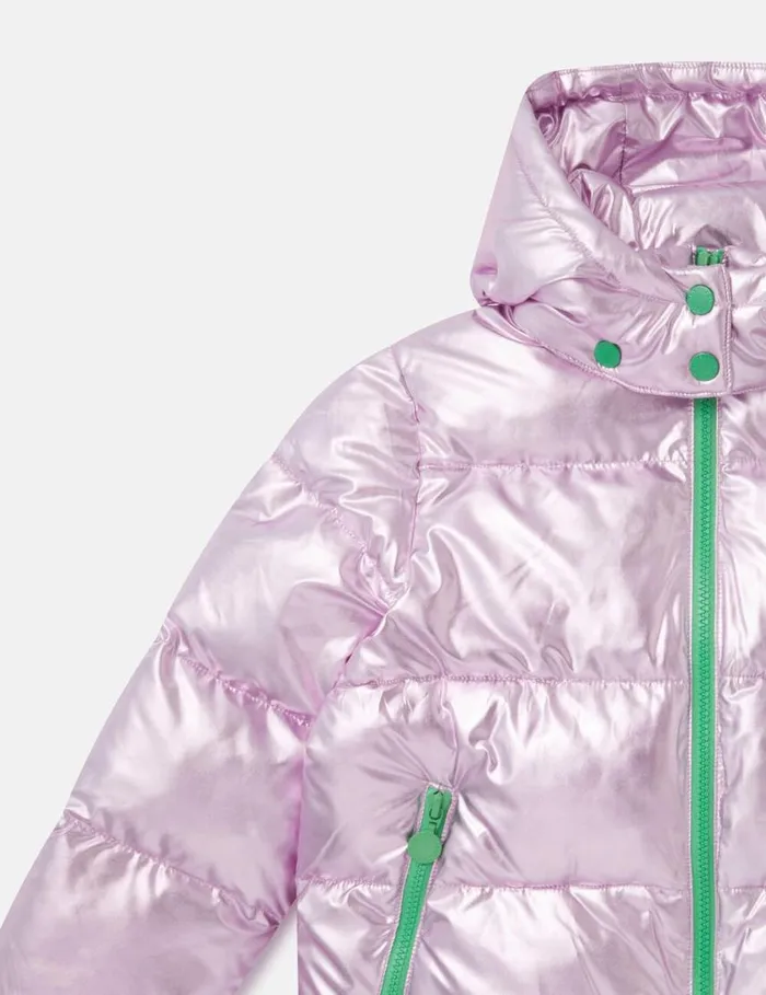 Kids Metallic Puffer Coat Lavender Stella McCartney Outerwear Kids Metallic Puffer Coat Lavender Stella McCartney Outerwear