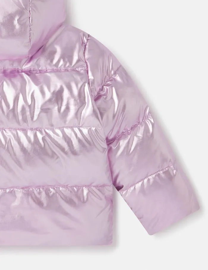 Kids Metallic Puffer Coat Lavender Stella McCartney Outerwear Kids Metallic Puffer Coat Lavender Stella McCartney Outerwear