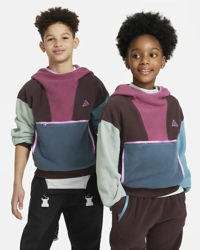 Kids Nike All Clothing ACG Icon Fleece Polartec 039Wolf Tree039 Earthrosewoodfaded Sprucerush Fuchsia