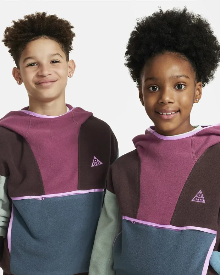 Kids Nike All Clothing ACG Icon Fleece Polartec 039Wolf Tree039 Earthrosewoodfaded Sprucerush Fuchsia