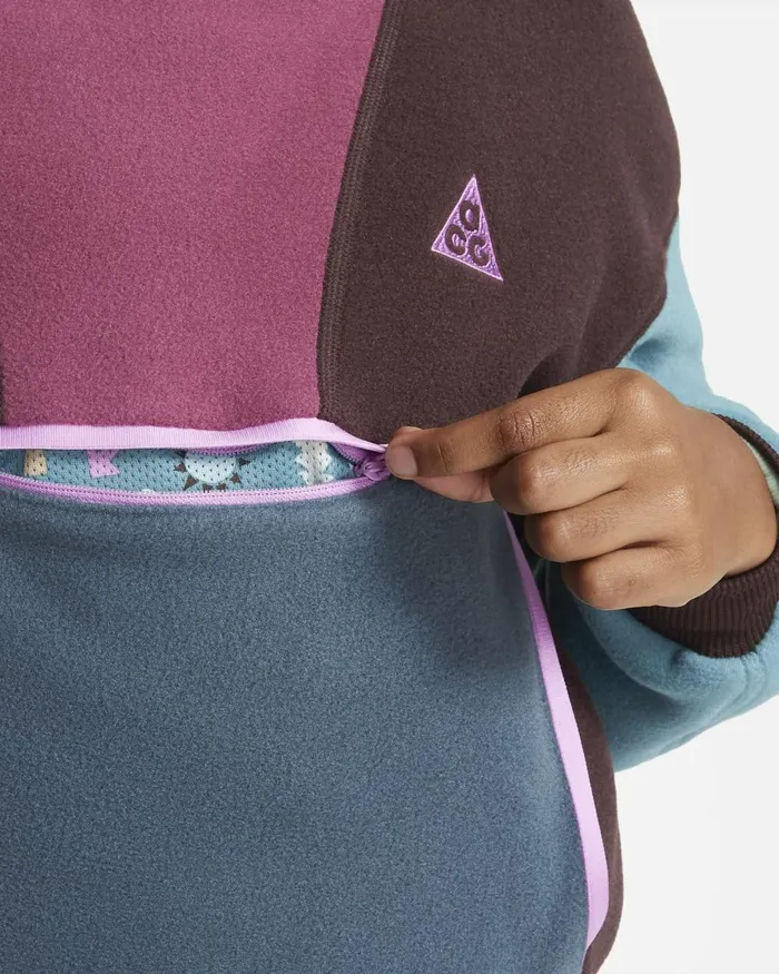 Kids Nike All Clothing ACG Icon Fleece Polartec 039Wolf Tree039 Earthrosewoodfaded Sprucerush Fuchsia