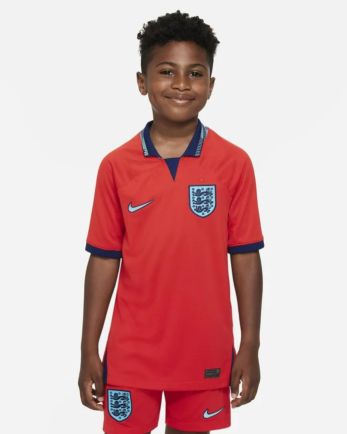 Kids Nike All Clothing England 202223 Stadium Away Challenge Redblue Voidblue Fury
