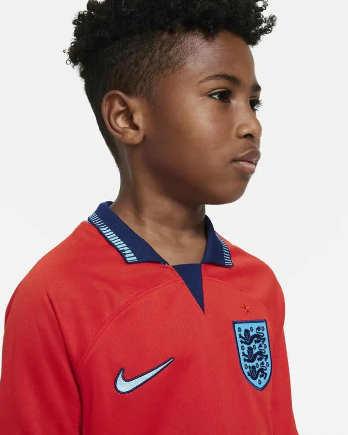 Kids Nike All Clothing England 202223 Stadium Away Challenge Redblue Voidblue Fury