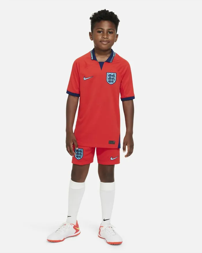 Kids Nike All Clothing England 202223 Stadium Away Challenge Redblue Voidblue Fury