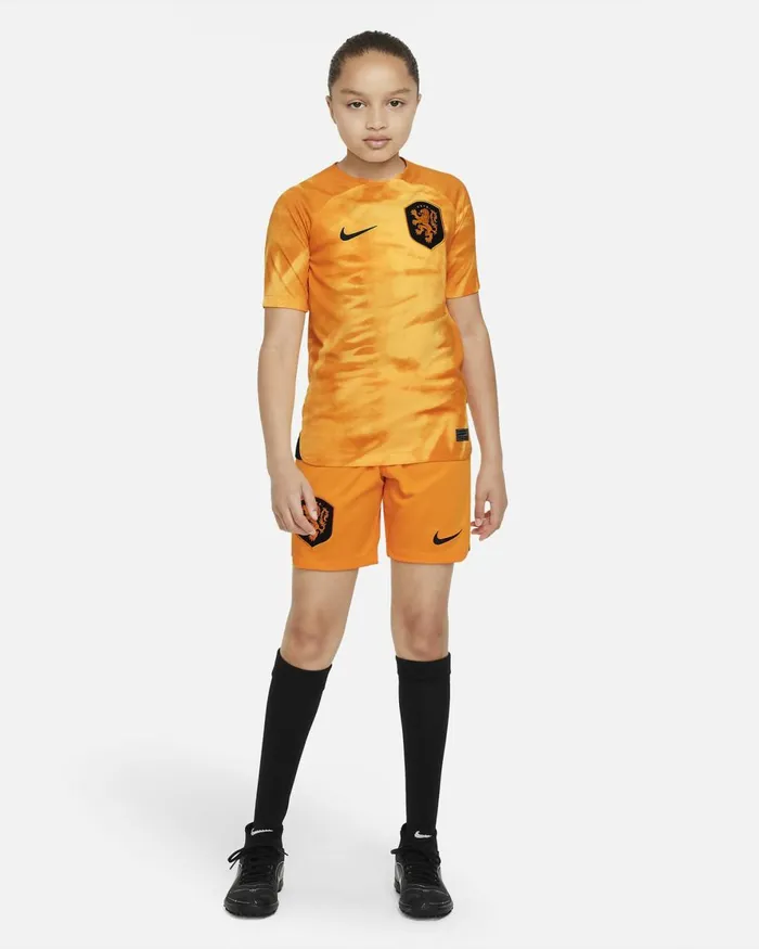 Kids Nike All Clothing Netherlands 202223 Stadium Home Laser Orangeblack