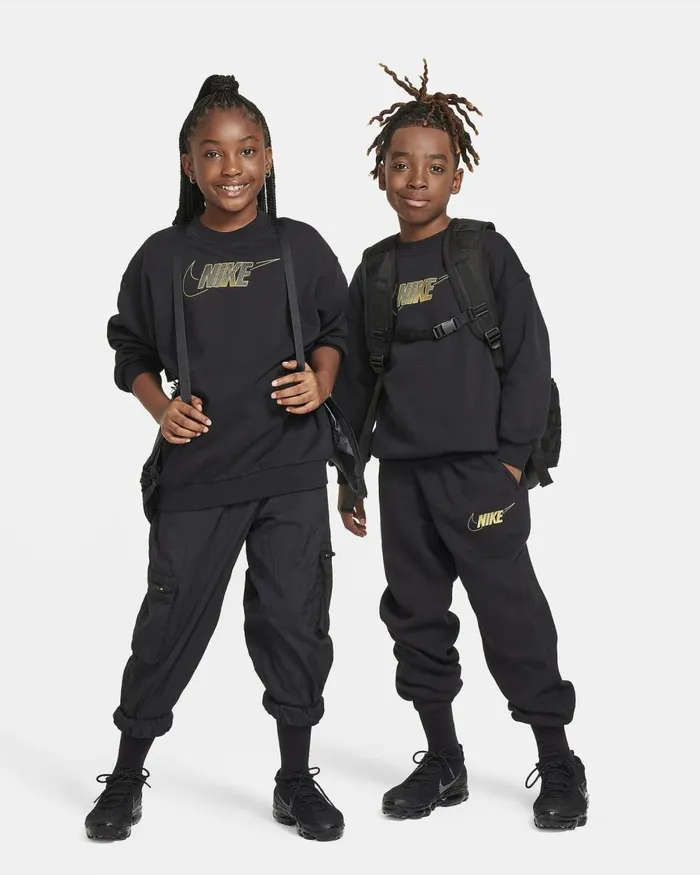 Kids Nike All Clothing Sportswear Club Fleece Blackmetallic Gold