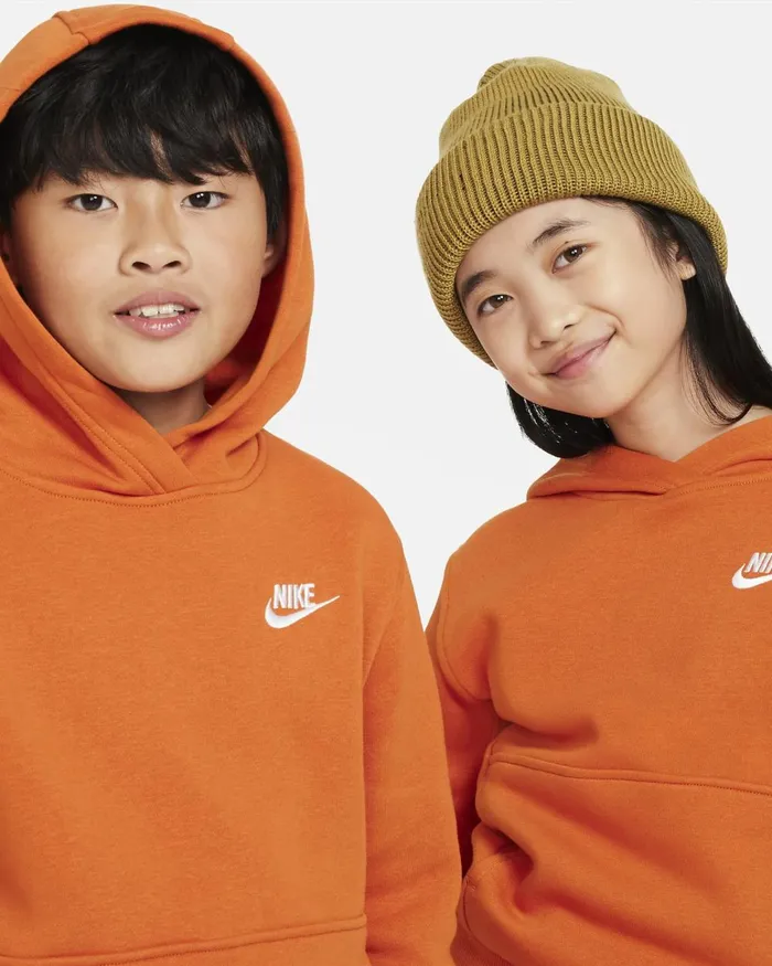 Kids Nike All Clothing Sportswear Club Fleece Campfire Orangewhite