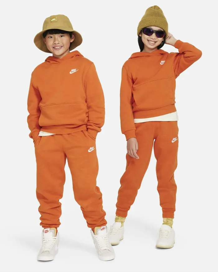 Kids Nike All Clothing Sportswear Club Fleece Campfire Orangewhite