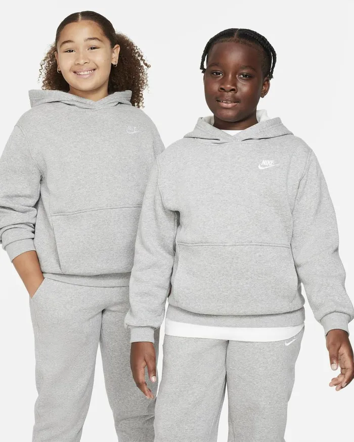 Kids Nike All Clothing Sportswear Club Fleece Dark Grey Heatherwhite