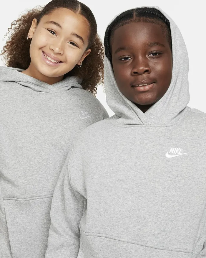 Kids Nike All Clothing Sportswear Club Fleece Dark Grey Heatherwhite