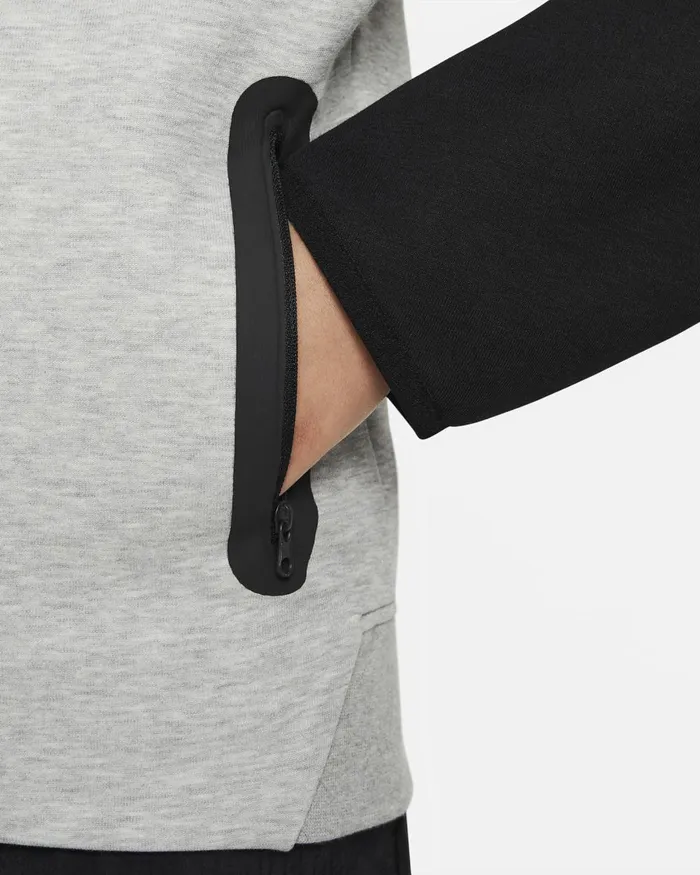 Kids Nike Hoodies And Sweatshirts Sportswear Tech Fleece Dark Grey Heatherblackblackwhite