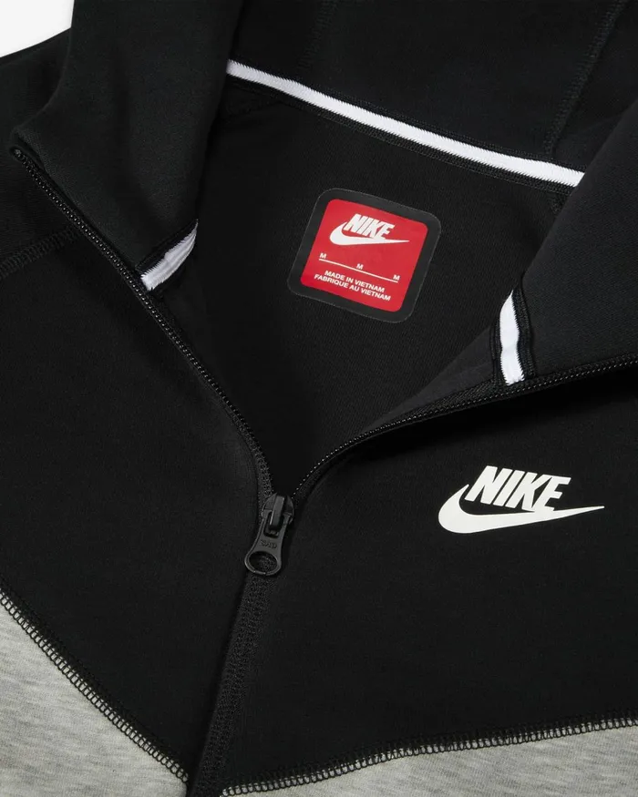 Kids Nike Hoodies And Sweatshirts Sportswear Tech Fleece Dark Grey Heatherblackblackwhite