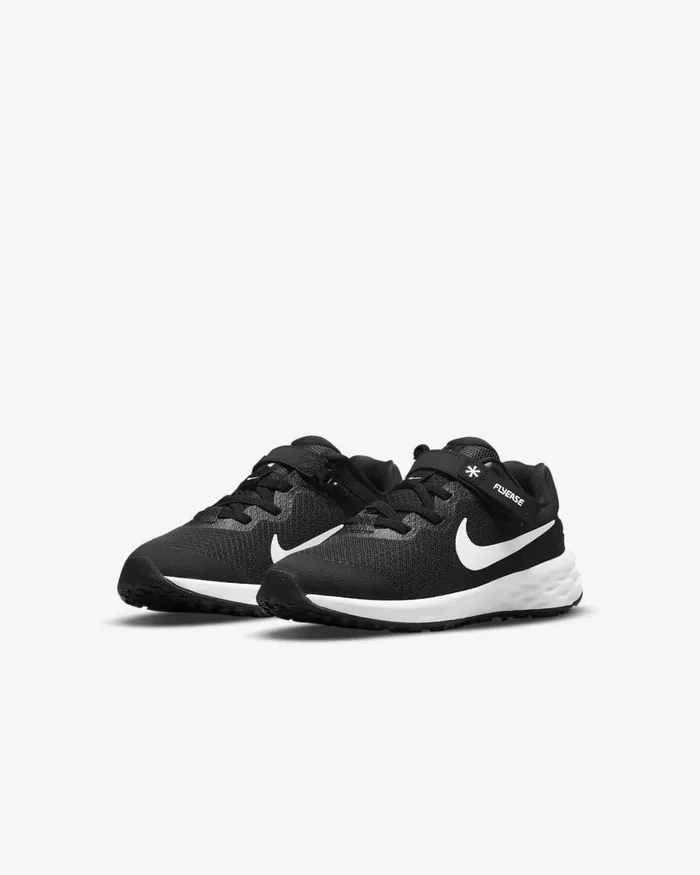 Kids Nike Running Revolution 6 FlyEase Blackdark Smoke Greywhite