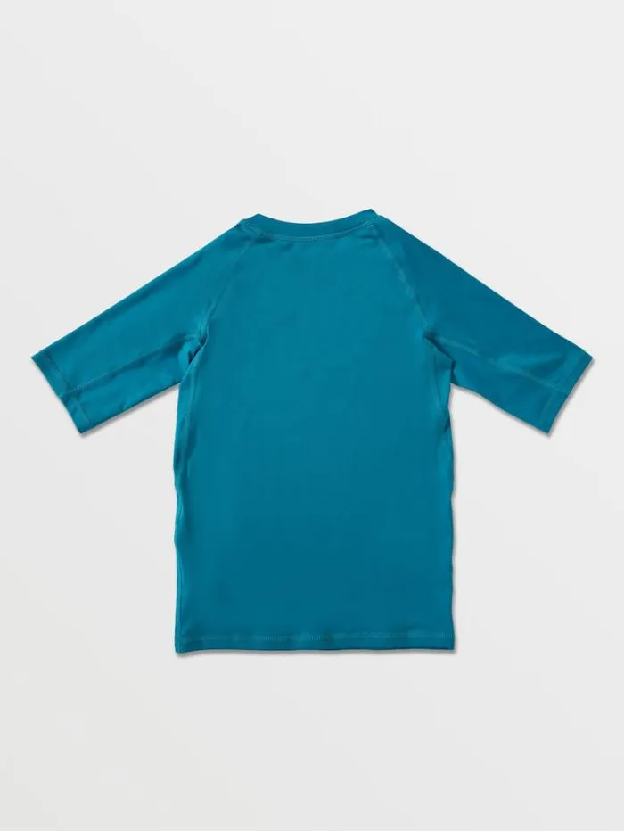 Kids Rashguards Volcom Big Boys Lido Solid Short Sleeve Rashguard 8211 Barrier Reef