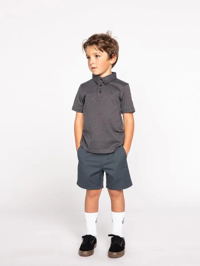 Kids Shirts and Flannels Volcom Little Boys Wowzer Polo Short Sleeve Shirt 8211 Stealth