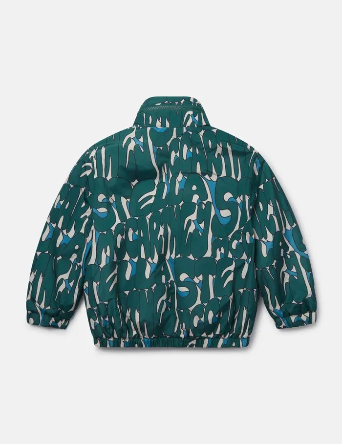 Kids Stella Print HighNeck Jacket Multicolor Green Stella McCartney Outerwear Kids Stella Print HighNeck Jacket Multicolor Green Stella McCartney Outerwear