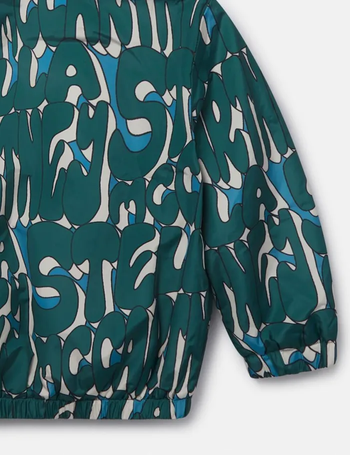 Kids Stella Print HighNeck Jacket Multicolor Green Stella McCartney Outerwear Kids Stella Print HighNeck Jacket Multicolor Green Stella McCartney Outerwear