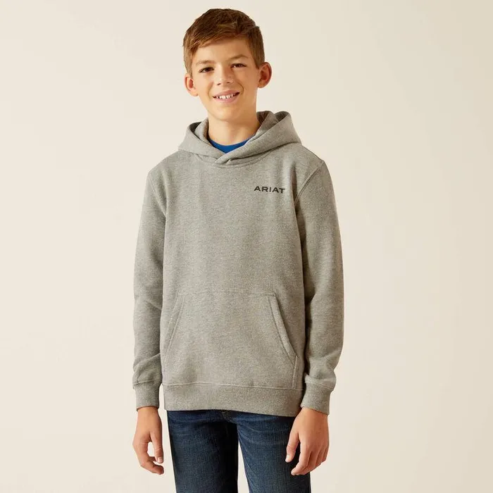 Kids Sweatshirts and Hoodies Ariat Bold Hex Hoodie Grey Heather