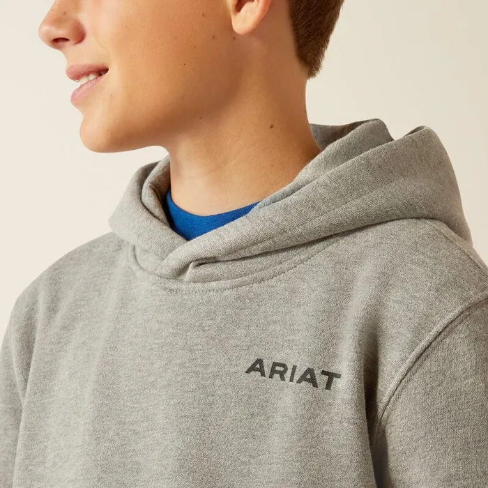 Kids Sweatshirts and Hoodies Ariat Bold Hex Hoodie Grey Heather Kids Sweatshirts and Hoodies Ariat Bold Hex Hoodie Grey Heather
