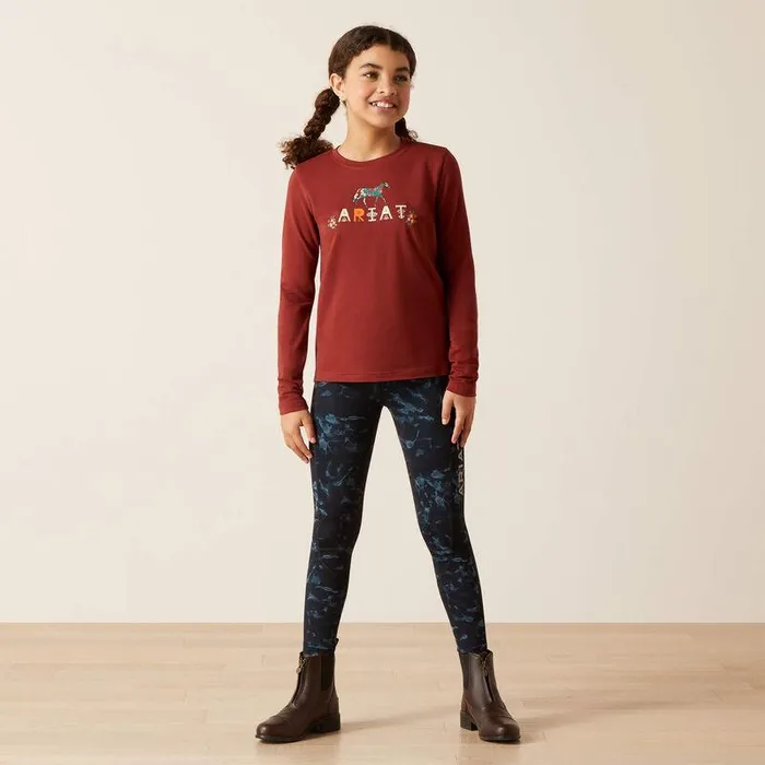 Kids TShirts and Polos Ariat Blossom Pony TShirt Fired Brick