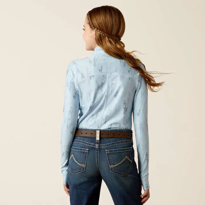 Kids TShirts and Polos Ariat Lowell 30 14 Zip Baselayer Sketch Horse