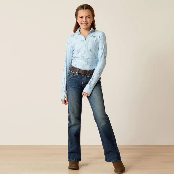 Kids TShirts and Polos Ariat Lowell 30 14 Zip Baselayer Sketch Horse