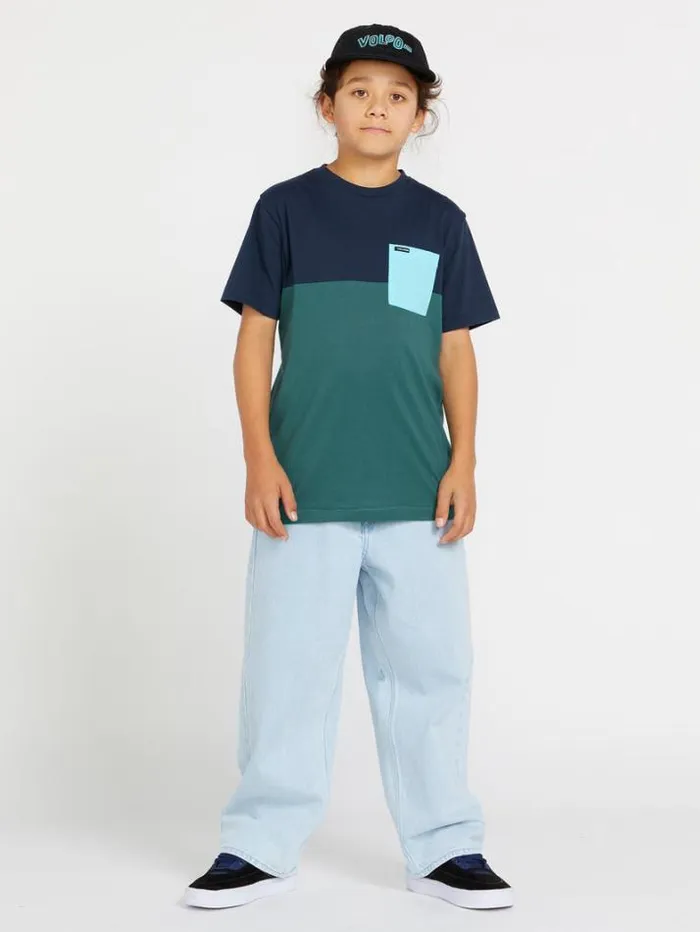 Kids TShirts and Tanks Volcom Big Boys Blockstone Crew Short Sleeve Tee 8211 Navy