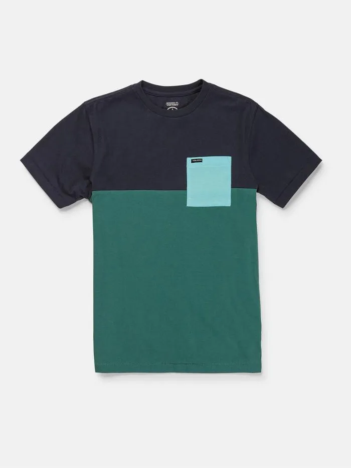 Kids TShirts and Tanks Volcom Big Boys Blockstone Crew Short Sleeve Tee 8211 Navy