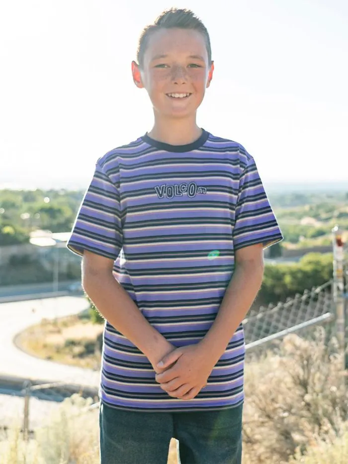 Kids TShirts and Tanks Volcom Big Boys Bright N Early Crew Short Sleeve Shirt 8211 Denim