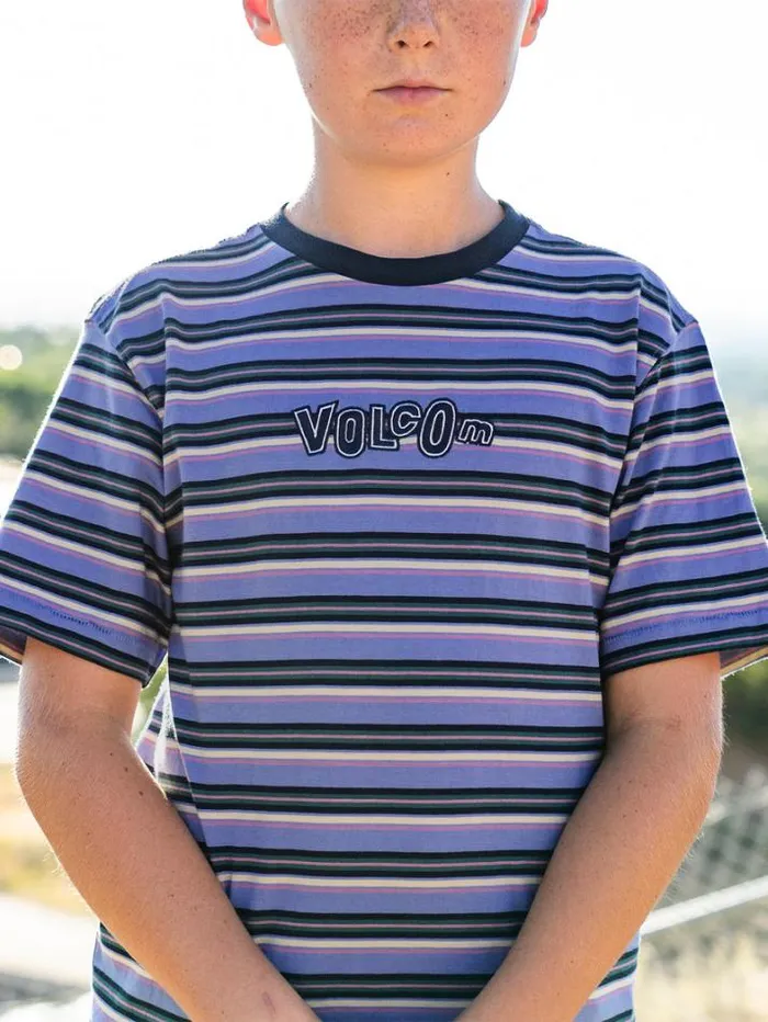 Kids TShirts and Tanks Volcom Big Boys Bright N Early Crew Short Sleeve Shirt 8211 Denim