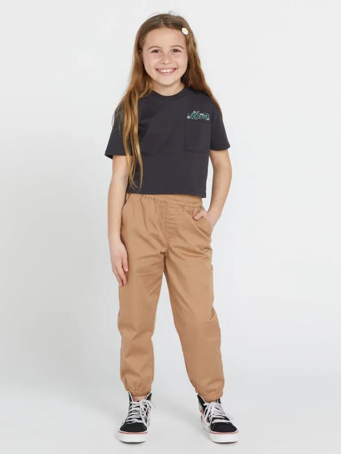 Kids TShirts and Tanks Volcom Girls Pocket Dial Tee 8211 Vintage Black