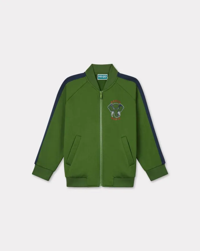 Kids Zipped Cardigan Olive Kenzo Tshirts And Sweatshirts