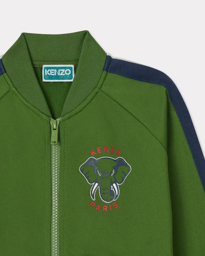 Kids Zipped Cardigan Olive Kenzo Tshirts And Sweatshirts