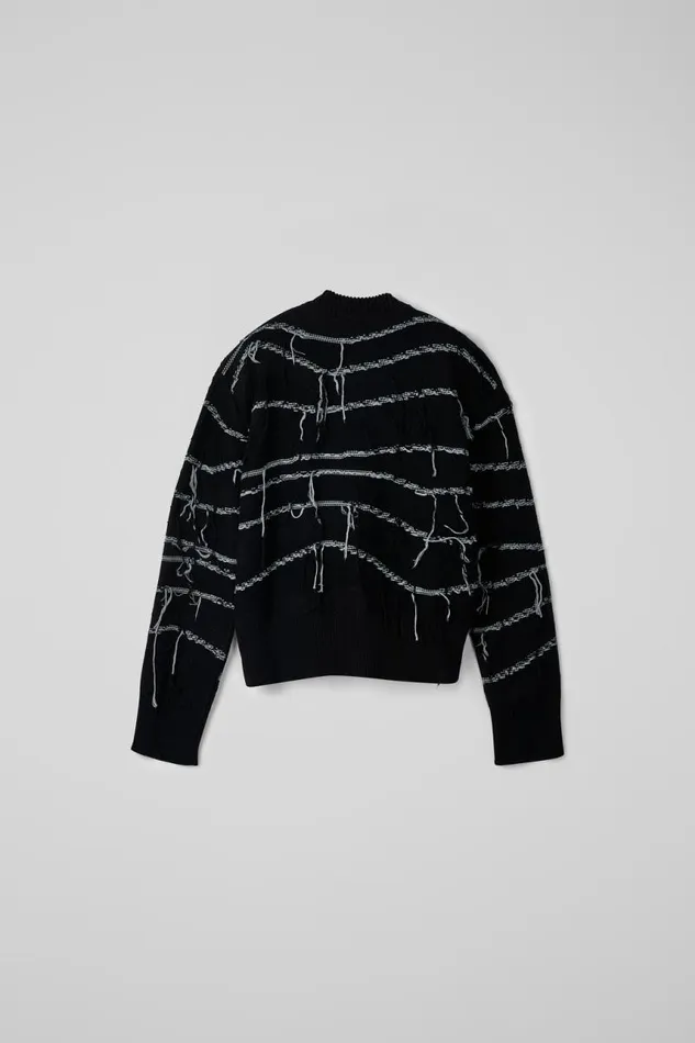 Knit Men Camper Melange Knit Sweater Black Organic Cotton Knit Sweater