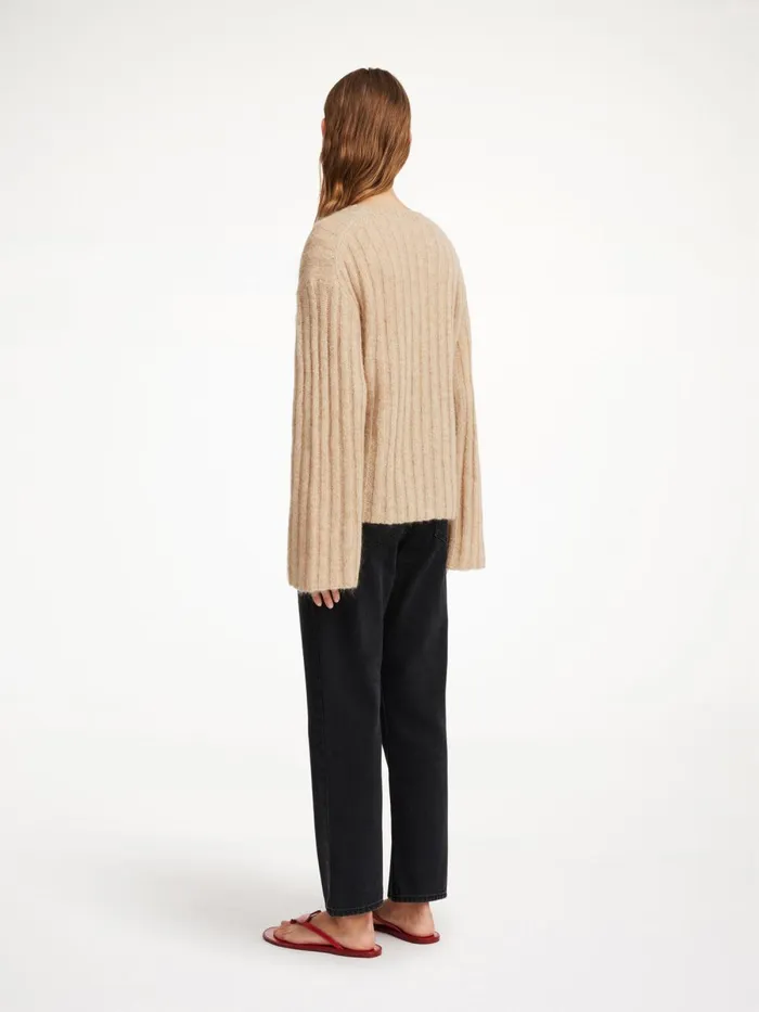 Knitwear Women By Malene Birger Cierra Ribbed Sweater Twill Beige Knitwear Women By Malene Birger Cierra Ribbed Sweater Twill Beige