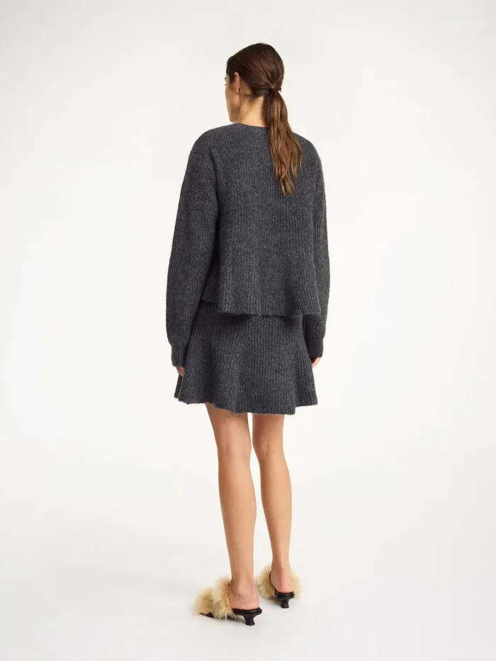 Knitwear Women By Malene Birger Dox Mini Skirt Grey Melange Knitwear Women By Malene Birger Dox Mini Skirt Grey Melange