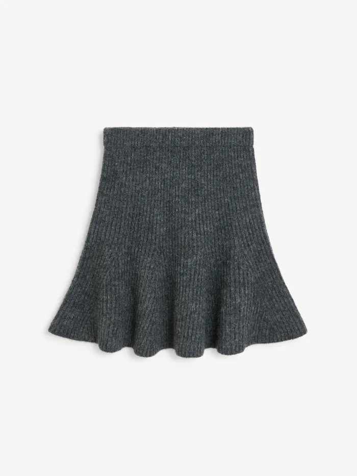 Knitwear Women By Malene Birger Dox Mini Skirt Grey Melange Knitwear Women By Malene Birger Dox Mini Skirt Grey Melange
