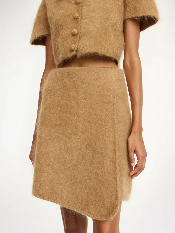 Knitwear Women By Malene Birger Krissah Mini Skirt Tobacco Brown