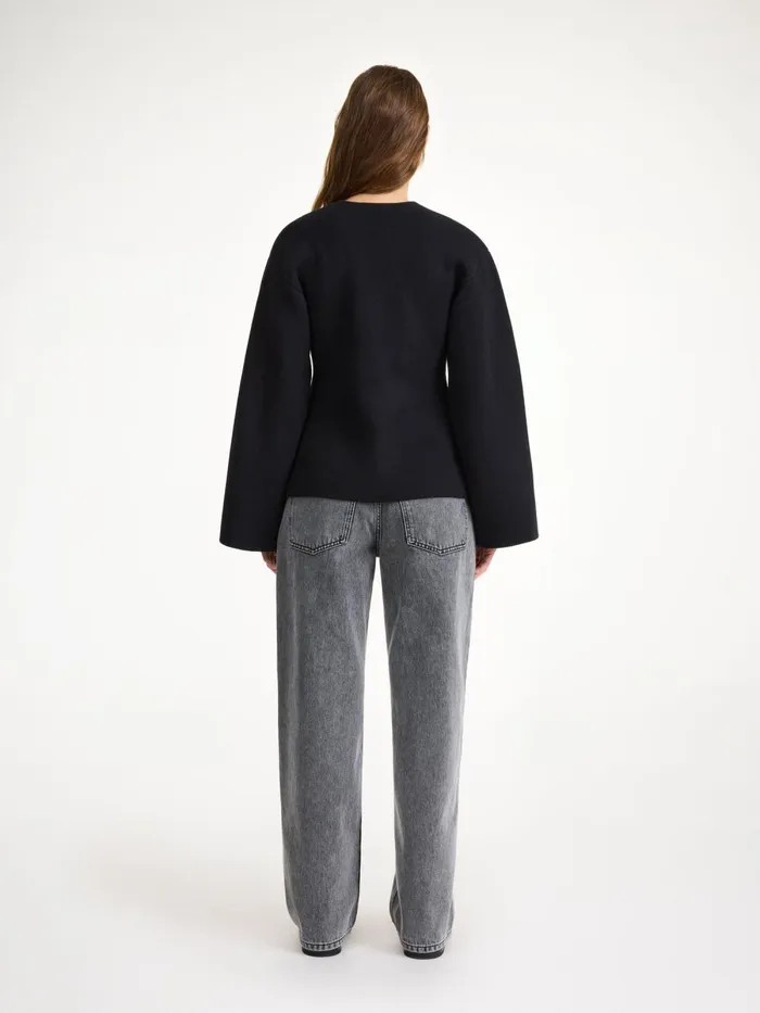 Knitwear Women By Malene Birger Tinley Woolblend Cardigan Black Knitwear Women By Malene Birger Tinley Woolblend Cardigan Black