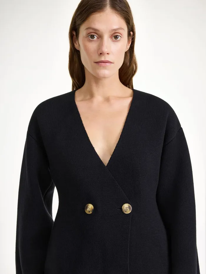 Knitwear Women By Malene Birger Tinley Woolblend Cardigan Black Knitwear Women By Malene Birger Tinley Woolblend Cardigan Black