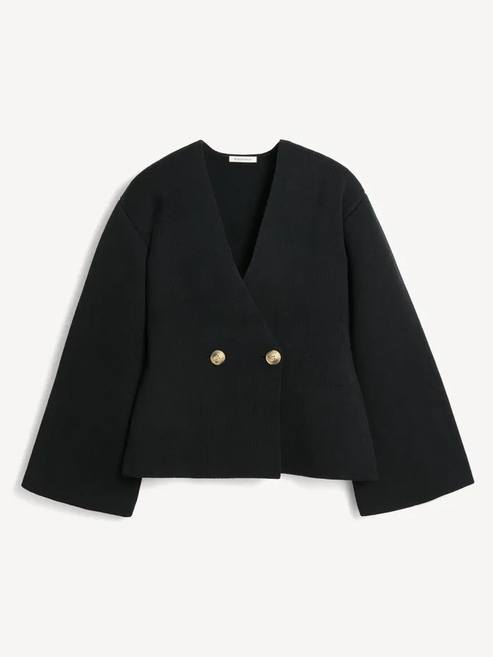 Knitwear Women By Malene Birger Tinley Woolblend Cardigan Black Knitwear Women By Malene Birger Tinley Woolblend Cardigan Black